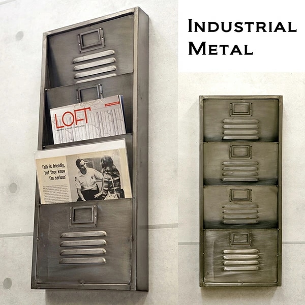 【Industrial Metal】 男前インテリア インダストリアル ウォール レターラック