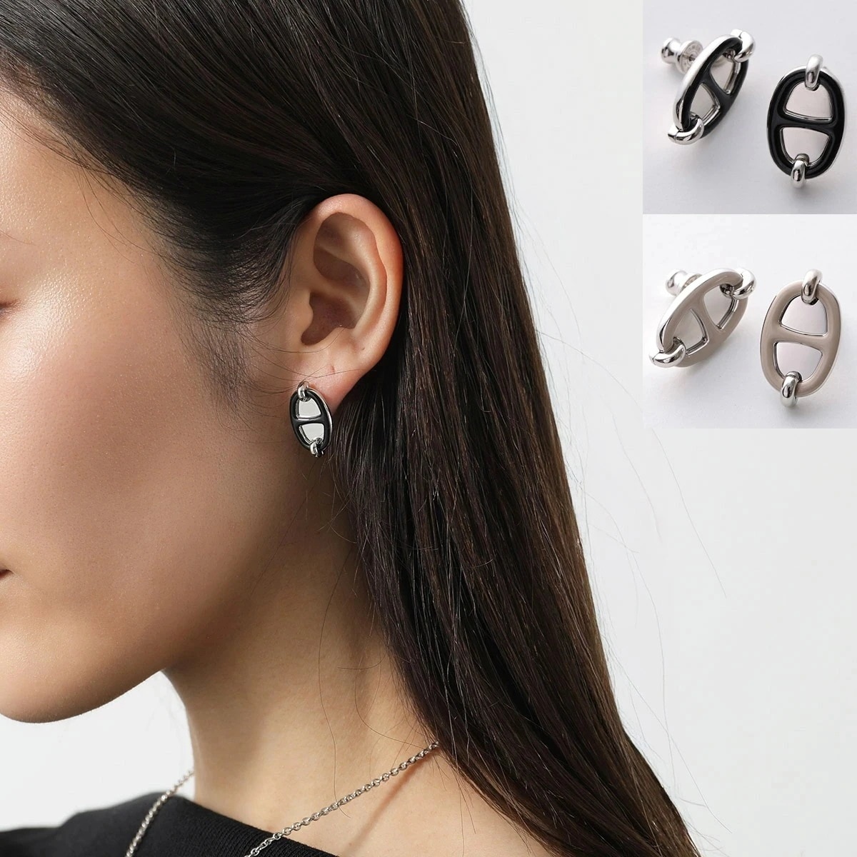 HERMES エルメス ピアス ミニ マイヨン PM MINI Maillon H PM H100052FP レディース スタッド メタル シェーヌダンクル カラー2色 81,385円