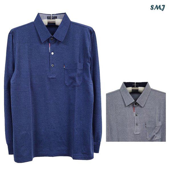 SMJ1706 メンズ長袖カラーTシャツ 中年男性 長袖Tシャツ 春夏秋