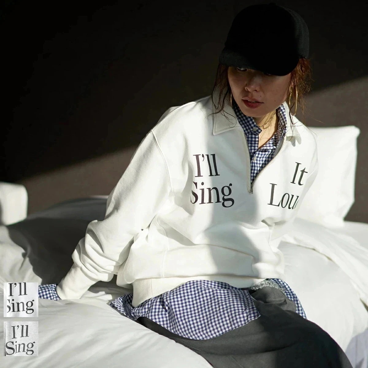 oll オール スウェットシャツ Once half zip sweat 452-05516 レディース ハーフジップ トレーナー 裏起毛 ロゴ オーバーサイズ