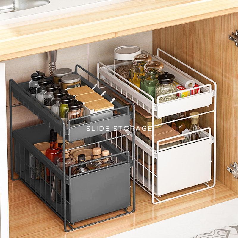 【急速出荷!】シンク下 収納 スライド 引き出し 2段 スライドラック キッチン 洗面台下 シンク下収納ラック キッチンストッカー好評多し 4,905円
