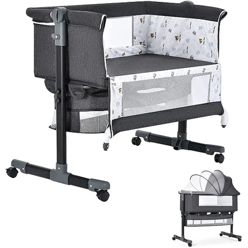 ベビーベッド 添い寝ベッド お昼寝 ゆりかご キャスター付き 高さ調節可能 収納 持ち運び便利 コンパクト 新生児 出産祝い