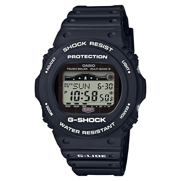 アウトドアに最適！ 国内正規品 カシオ 時計 腕時計 手表 Gショック G-SHOCK ジーショック G-LIDE ジーライド 電波ソーラー デジタル 多機能 20気圧防水 黒 ブラック GWX-57