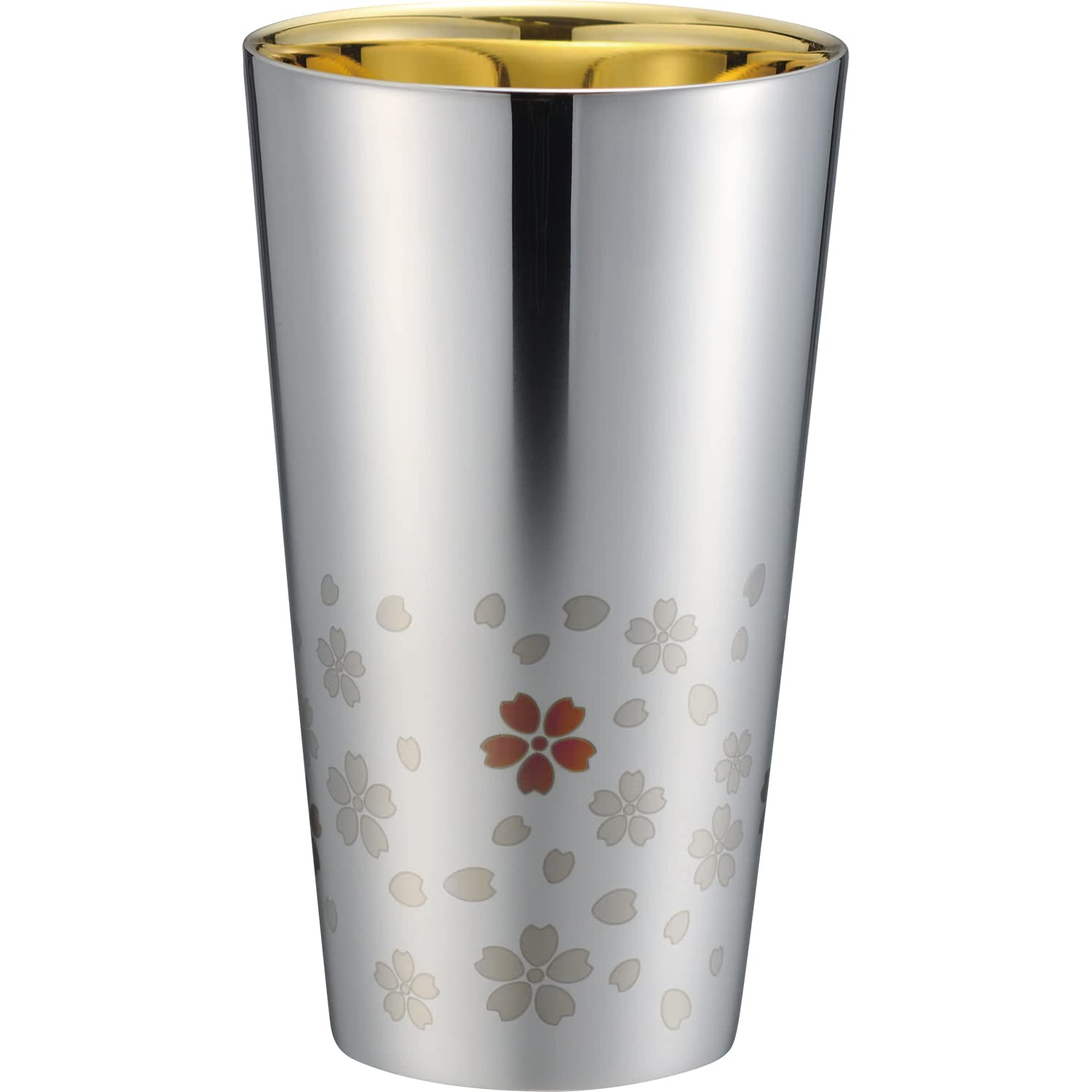 和平フレイズ 燕三条 桜 ステンレス タンブラー 300ml シルバー 保温 保冷 二重構造 さくら街道 ME-7349
