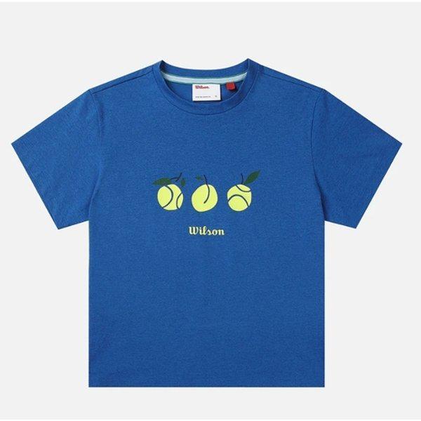 ピュアドライテニスドローイングTシャツW B1 W251002TTS31 BLU WHT