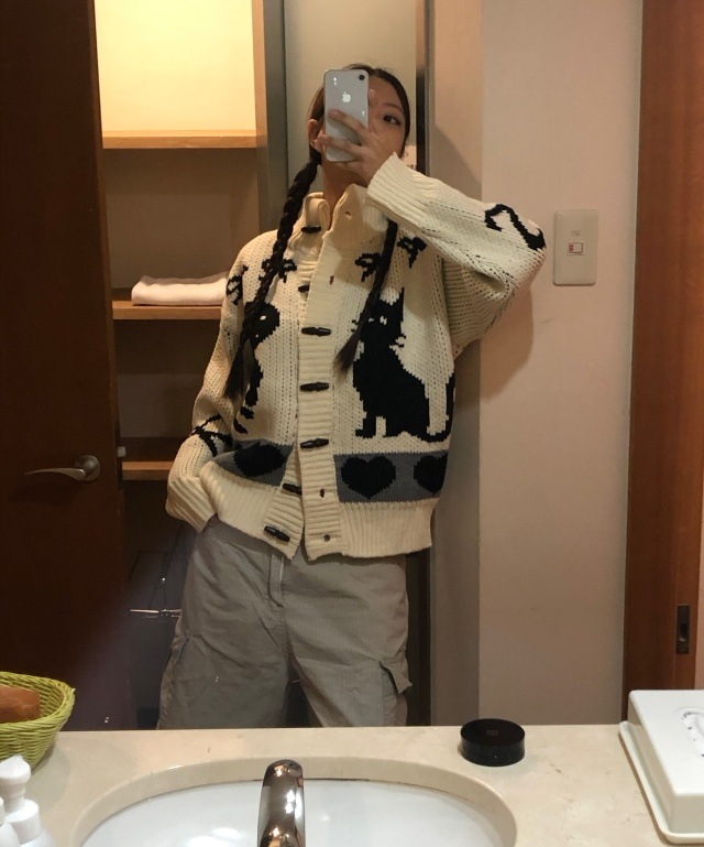 kitten knit cardigan