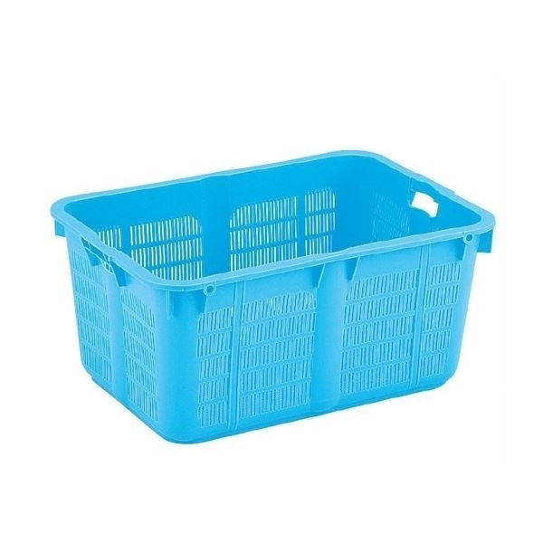 5個セットプラスケット/網目ボックス No.1200 金具付き ブルー スタッキング金具使用時：段積み可