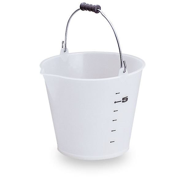 （まとめ） じょうぶバケツ/清掃用品 8L 半透明 ナチュラル 容量目盛り付き 業務用 施設 店舗 10セット 9,374円