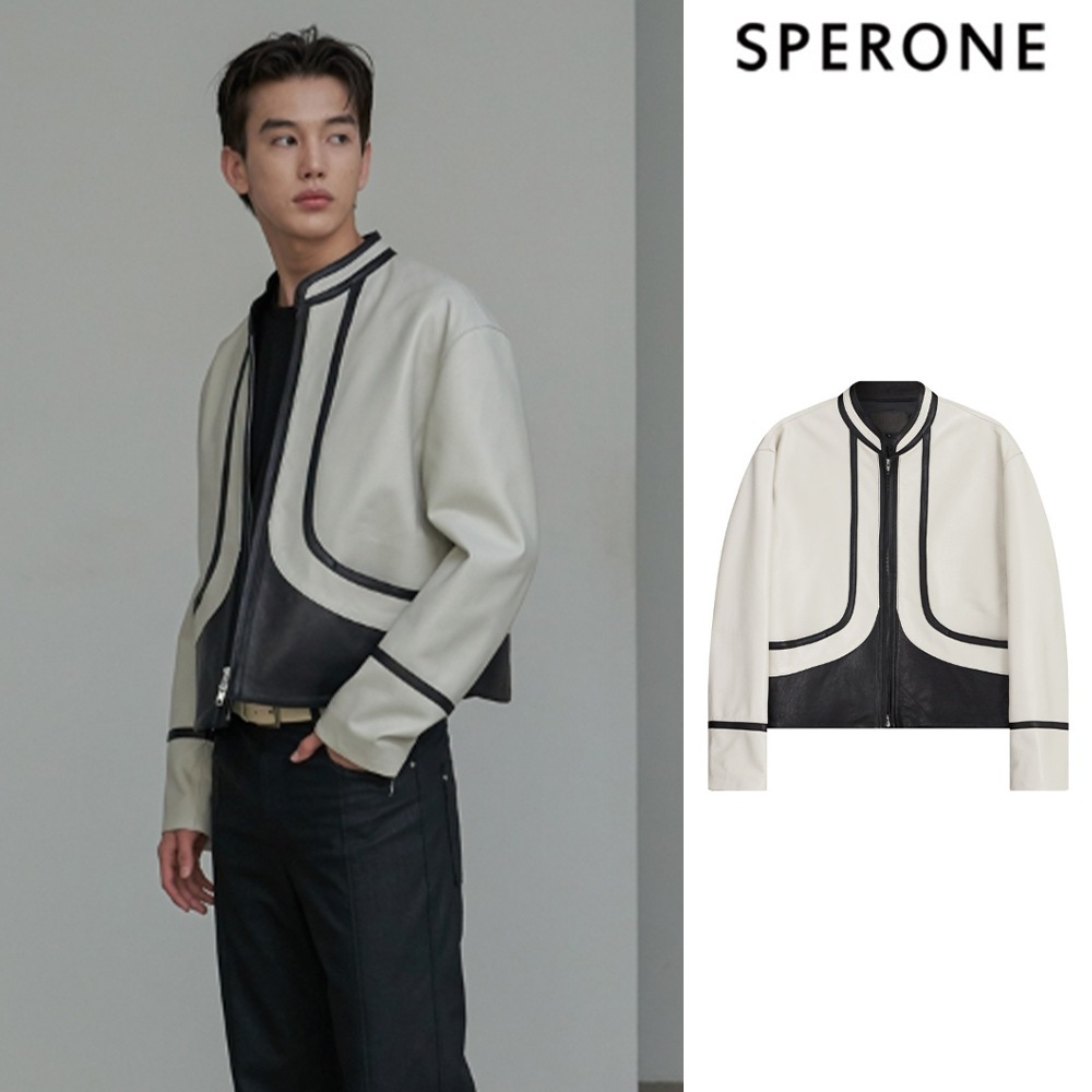 [SPERONE] [Real Leather] China Round Two Tone Leather Jacket 34,184円