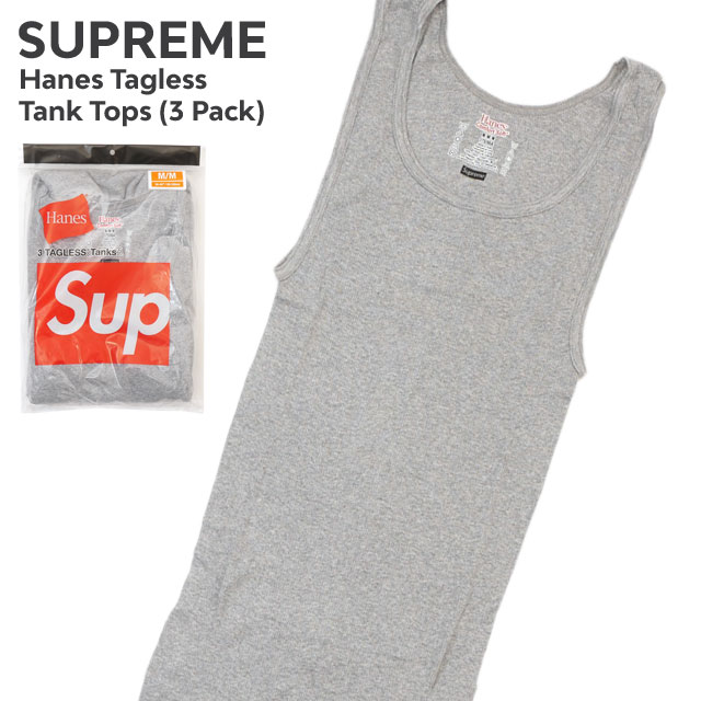 Supremeシュプリーム SUPREME x ヘインズ Hanes Tagless Tank Tops (3Pack) タンクトップ 3枚セット ストリート スケート スケーター 205-000157-042