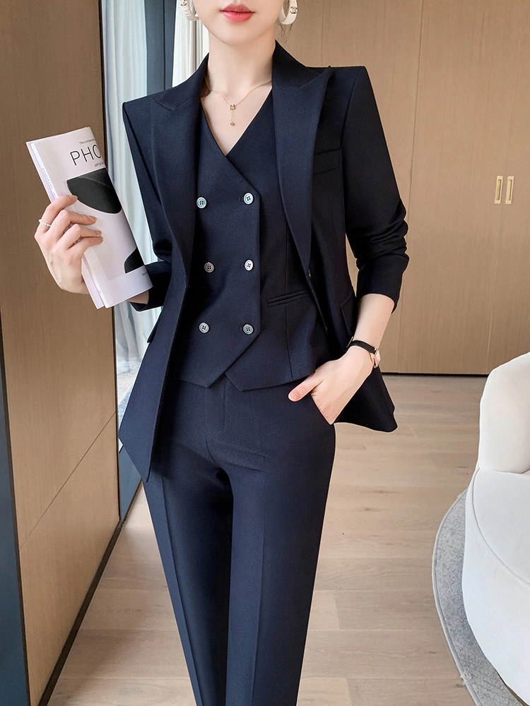 5 ブレザーの韓系スーツ レディースファッション 入学式 卒園式 OLオフィス ビジネス フォーマル 3点セット
