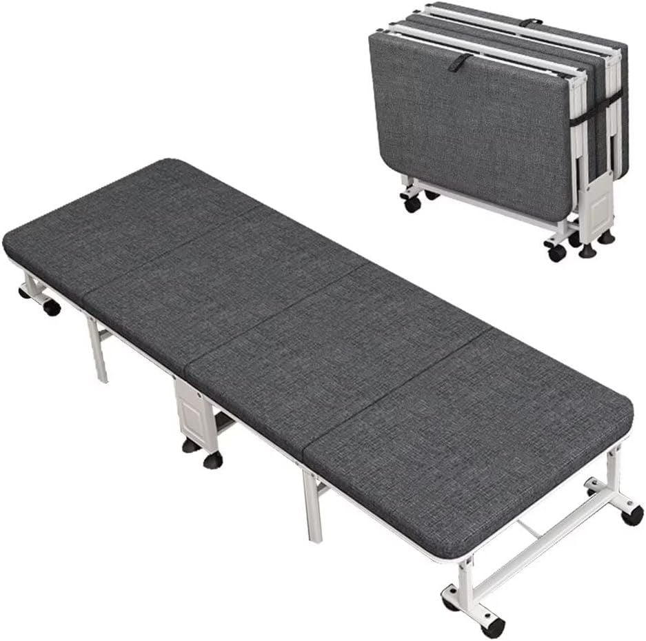 おりたたみベッド コンパクト 折りたたみ ベッド 四つ折り シングル 簡易ベッド 高反発マットレス 折り畳みベッド 軽量小型 省スペース 組立不要 キャスター付き