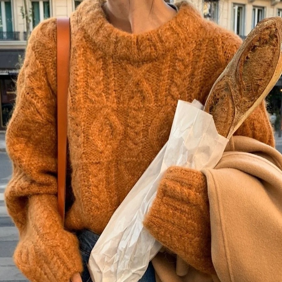 韓国レトロスタイルルーズラウンドネックツイストセーターレディースショート23新作レイジーソフトワクシーニットトップ 5,312円