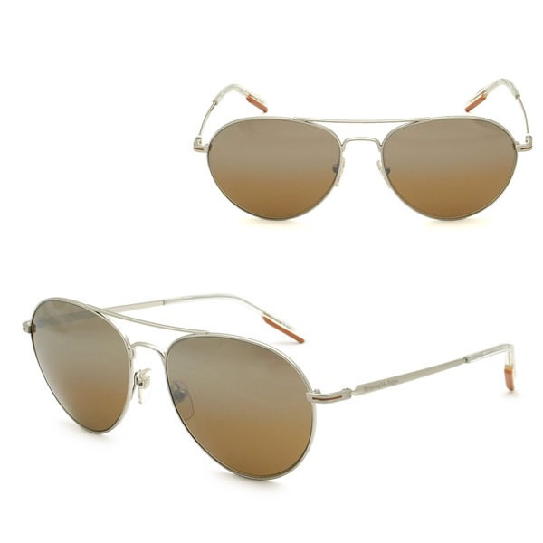サングラス EZ0175/S 16G 60 Ermenegildo Zegna サングラス ノーズパッド シルバー ブラウン