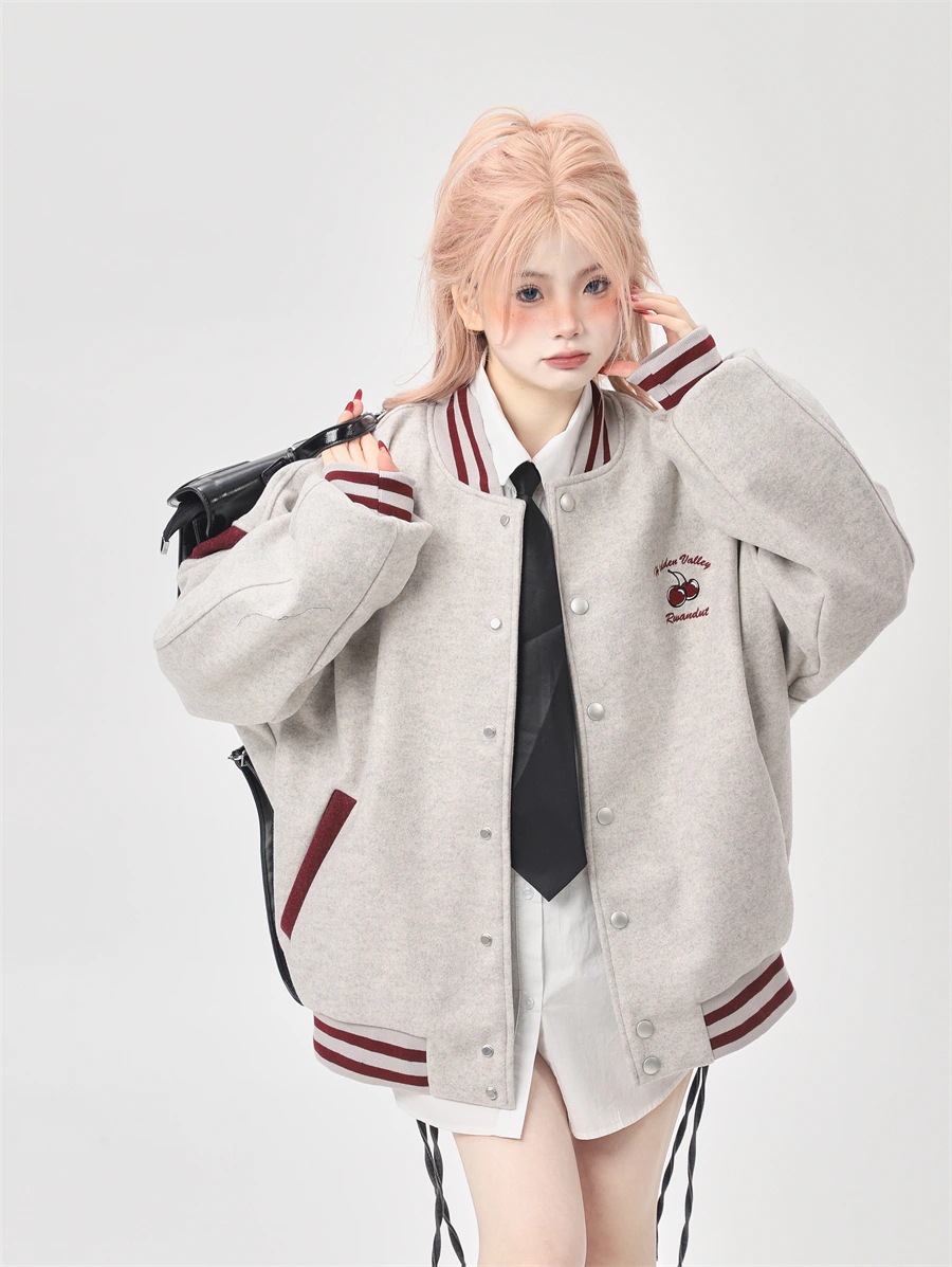 【急速出荷!】25 韓国っぽ かわいい レディース ノーカラースタンドネックアウターブルゾン羽織りお出かけ長袖セクシーシルエットトップスサイドスポーティーカジュアルファッション系サイズお出かけフル丈ト