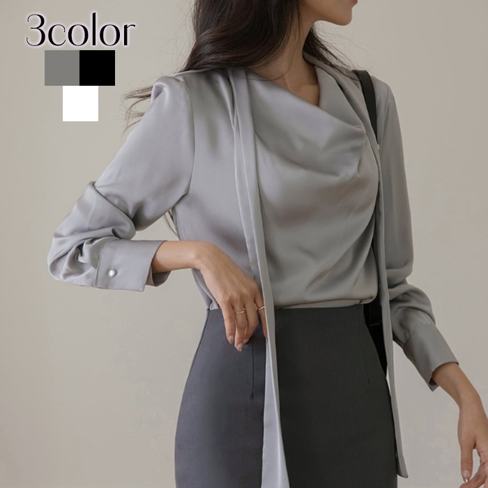 ブラウス レディース 長袖 秋冬 ボウタイ 結婚式 パーティー