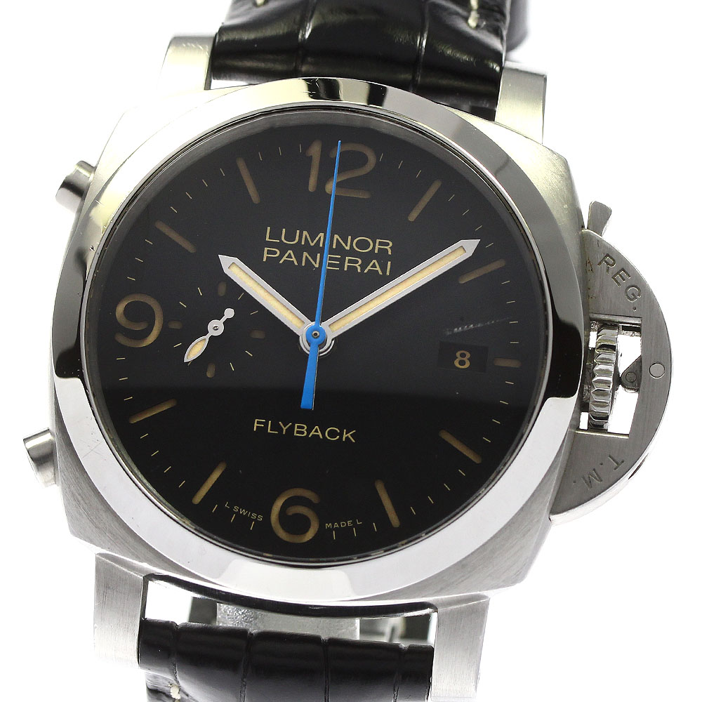 パネライ PANERAI PAM00524 ルミノール クロノ フライバック クロノグラフ デイト 自動巻き メンズ 箱保証書付き_800916【中古】