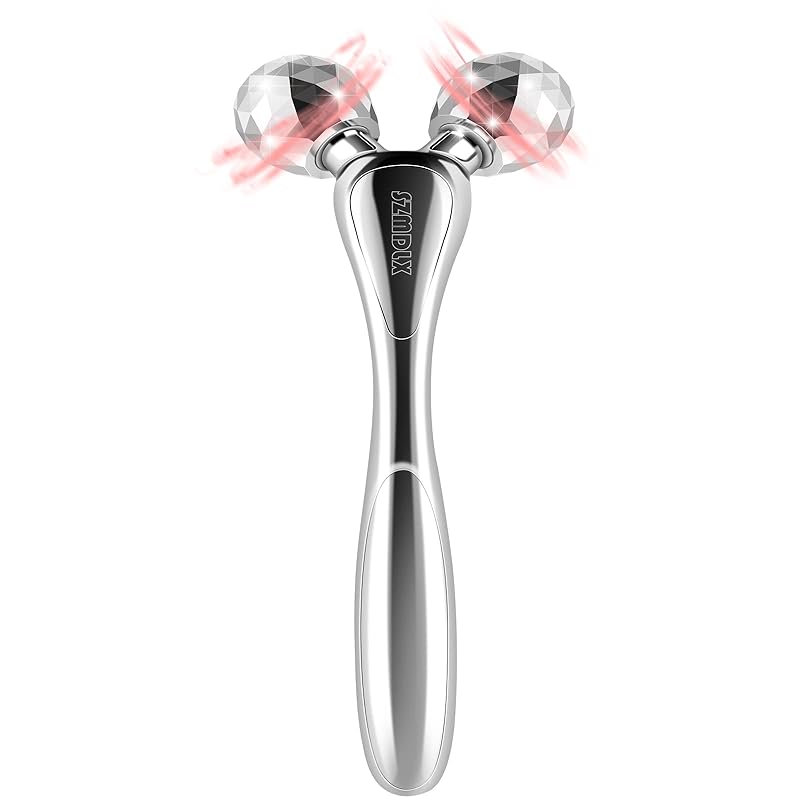 SZMDLX 美顔ローラー 小顔ローラー 美容ローラー 3D Y字型 フェイスローラー マッサージローラー 防水 充電不要 小顔 むくみ防止 フェイス＆ボディー用 (シルバー)