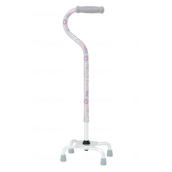 幸和製作所 テイコブ アルミ製4点杖 ピンクフラワー EA4-102-PK 非課税 メーカー直送 7,038円