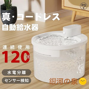 12月のおすすめ自動給水器 コードレス 猫 犬 ペット 給水機 浄水器 ポンプ 軟水 ホワイト 透明 お手入れ簡単 洗いやすい 超静音DB