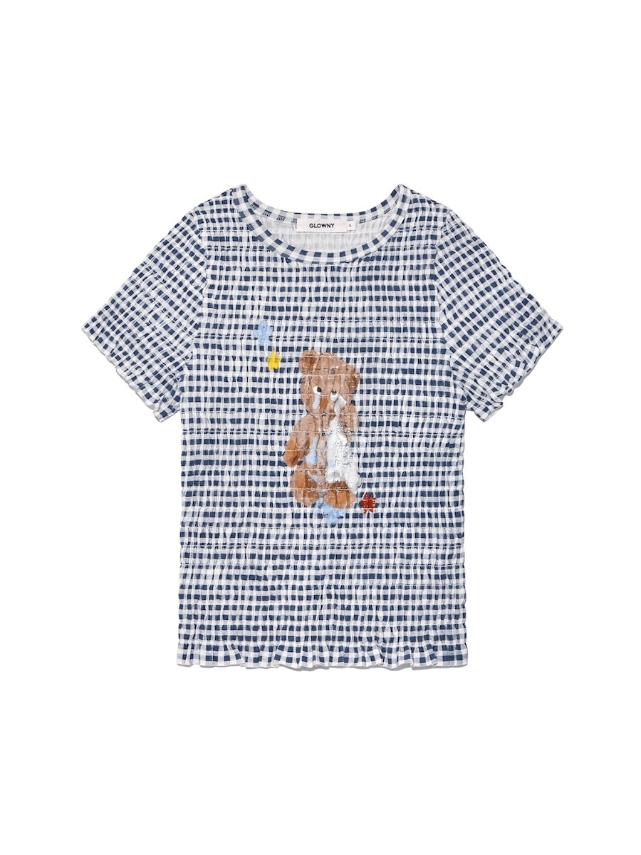 【GLOWNY】 CRYING BABY SMOKE TOP : NAVY