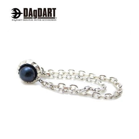 ダグダート DAgDART [Dice] ブラックパール ダブルシルバーチェーンラペルピン DK-0