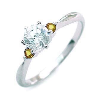 ( 婚約指輪 ) ダイヤモンド エンゲージリング( 11月誕生石 ) シトリン楽ギフ_包装 400,000円