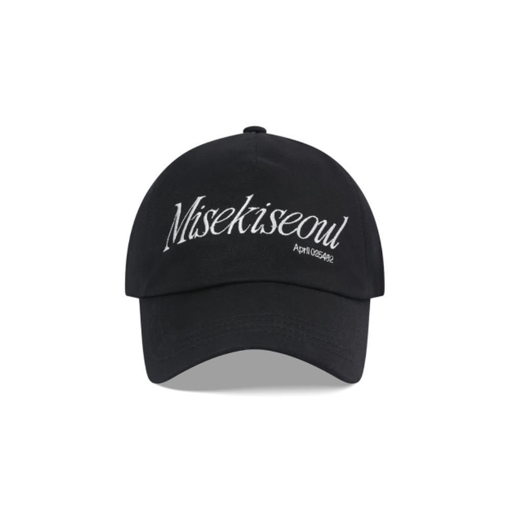 MISEKI SEOUL Serif logo ball cap BLACK MSK252AC02BK