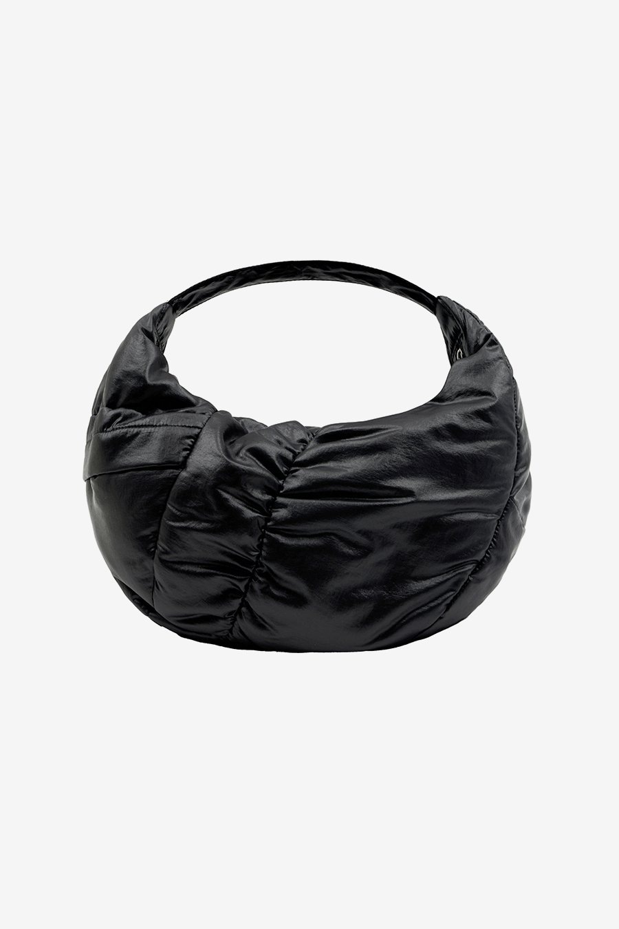【INSILENCE】 GLOSSY CROISSANT BAG : BLACK
