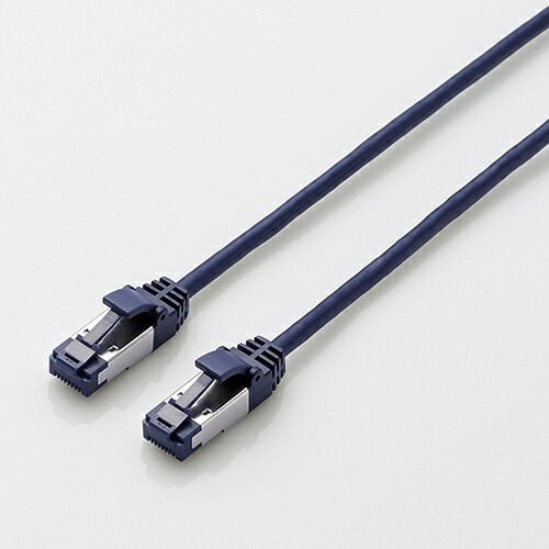 LANケーブル CAT8 爪折れ防止 スリム 10m ブルーメタリック LD-OCTST/BM100