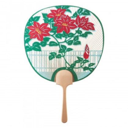 日本製(MADE IN JAPAN) 透かしうちわ 花園 1024