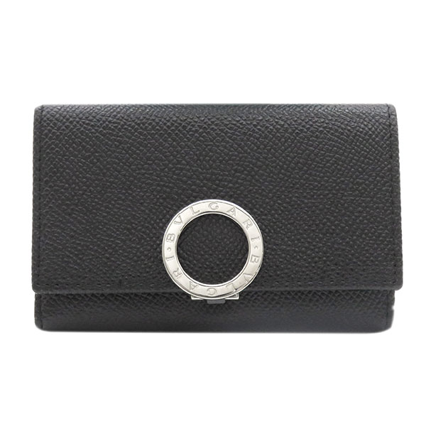 BVLGARI 30422 ブルガリ ブルガリブルガリ 6連キーケース グレインレザー ブラック/シルバー