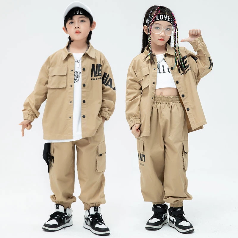子供の公演服の街のダンスのスーツの子供のhiphopのファッション服の男女の子供のジャズのダンスのショーの服装の秋冬