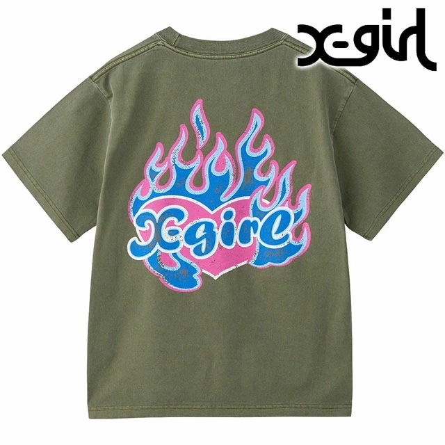 メール便 ファイヤーハートロゴ ショートスリーブティー [105253011010] FIRE HEART LOGO S/S TEE レディース トップス 半袖Tシャツ OLIVE 正規取扱店 5,264円