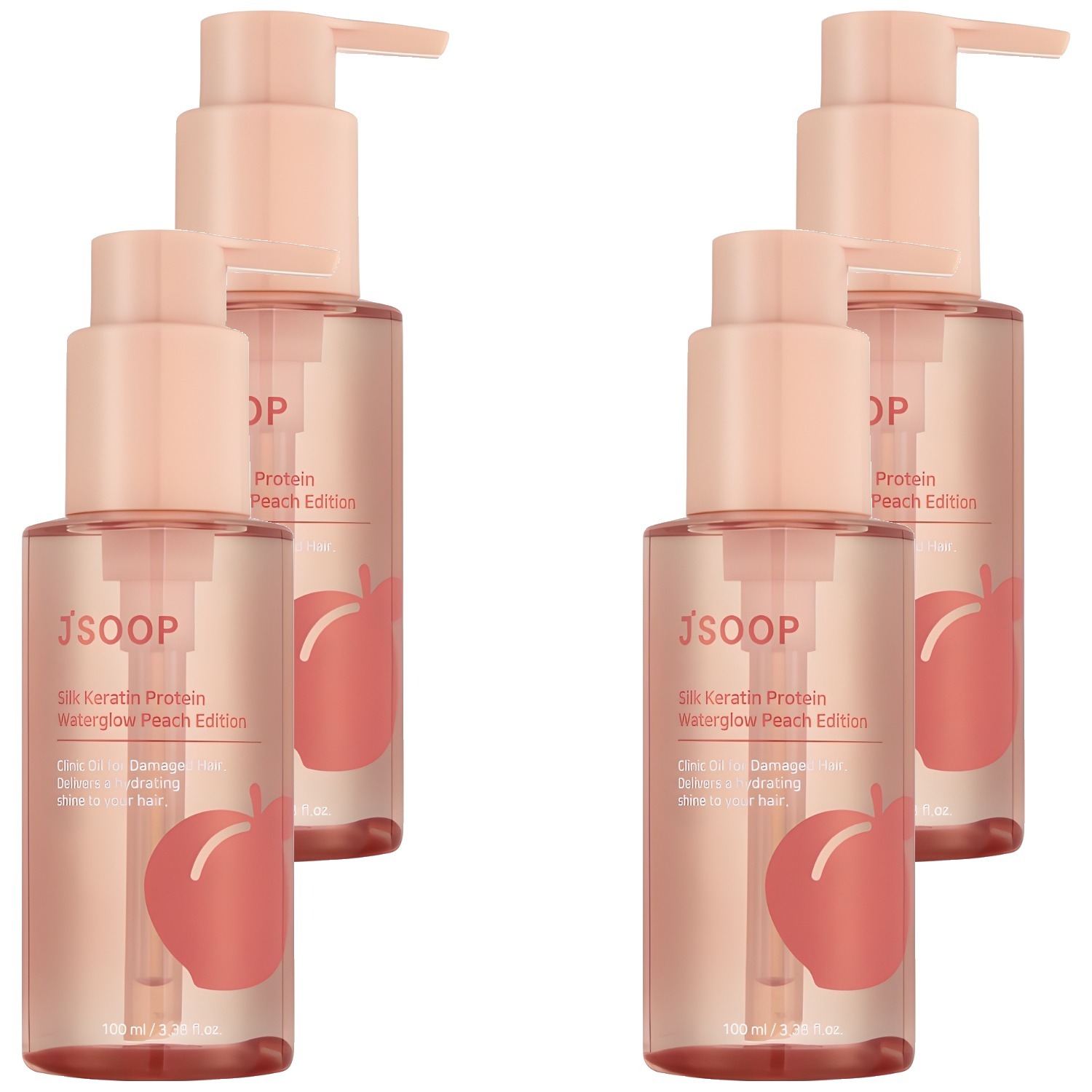 シルクケラチンプロテインウォーターグロウヘアエッセンスピーチ, 100ml, 4個