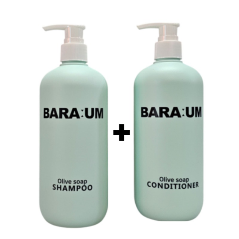 【セット490ml＋490ml】バラウム オリーブソープ 弱酸性スカルプシャンプー＋コンディショナー 皮脂頭皮のニオイ対策思春期にもおすすめ 1個