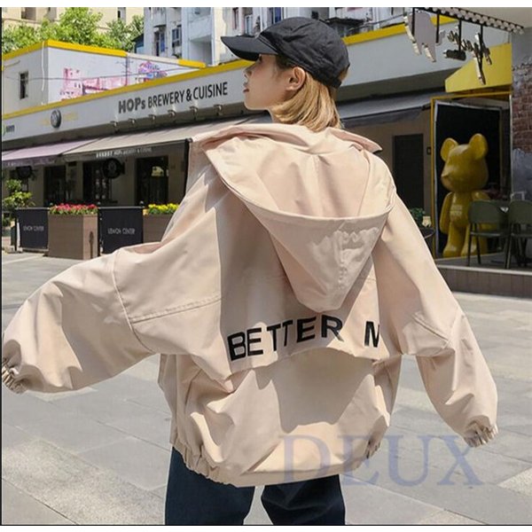 ジャンパー レディース ブルゾン ジャケット マウンテンパーカー 字母柄 アウター 秋 カジュアル 秋服