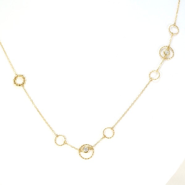 K18 18金 YG ネックレス ダイヤ 0.80 カード鑑別書 ジュエリー 中古