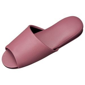 （まとめ） オーミケンシ 抗菌ビニールレザー調スリッパ（前開き） ライラック 1足 [x5セット]