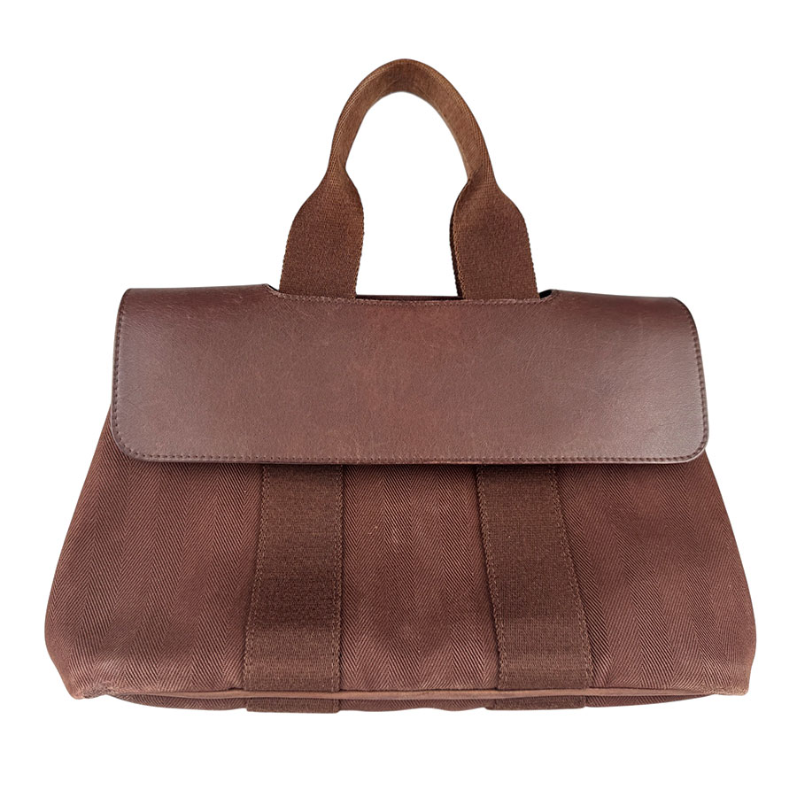 エルメス HERMES ハンドバッグ ヴァルパライソPM コットン/レザー ブラウン レディース z8812
