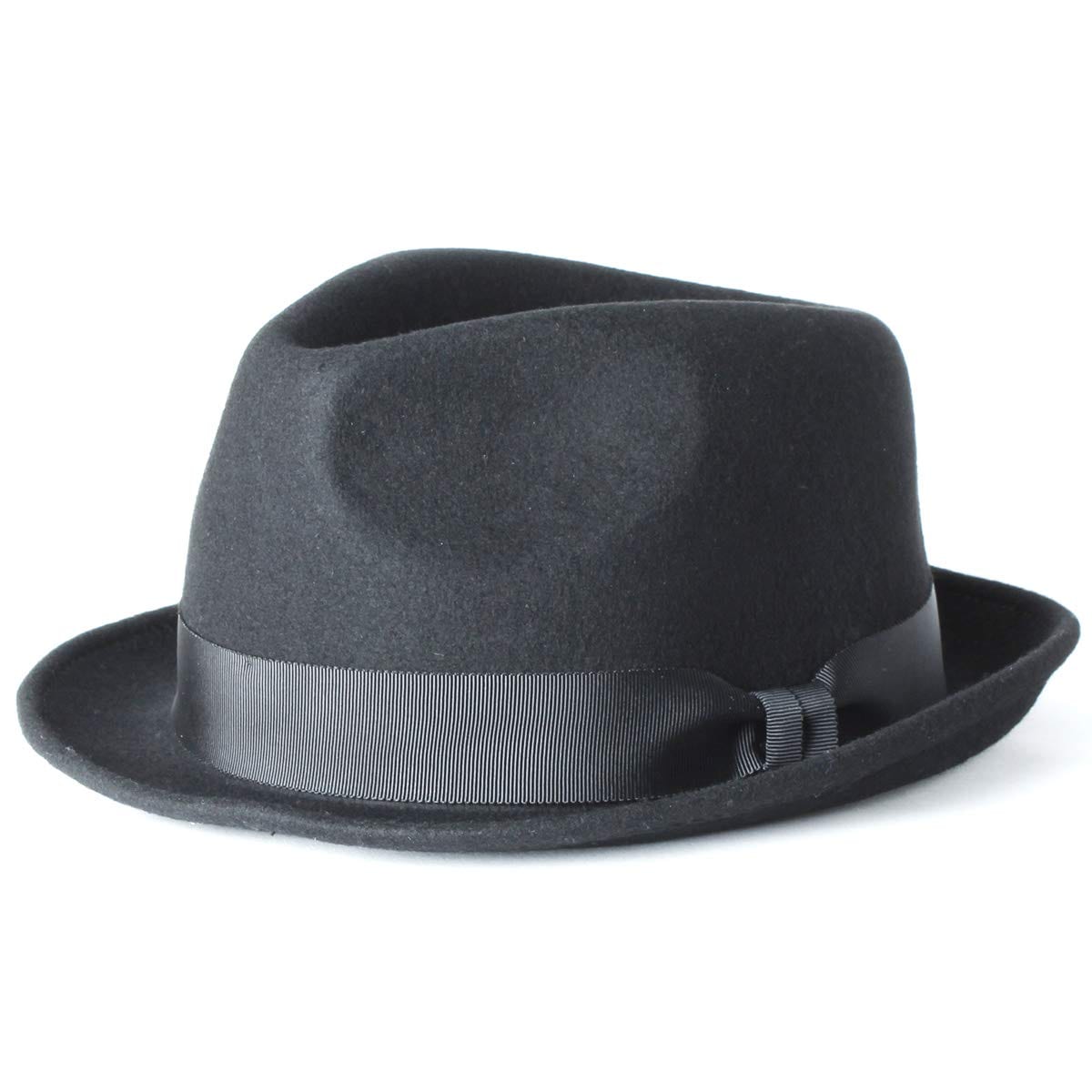 （ベーシックエンチ）ハット Charm Fedra ブラック 帽子 Mサイズ 57cm ウール おしゃれ 日よけ 秋冬 春物 春夏 男女兼用 紳士 男性 女性