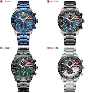 腕時計 男新curren 腕時計 ファッション 日付き ステンレス スチールス ウォッチ 多機能 ビジネス