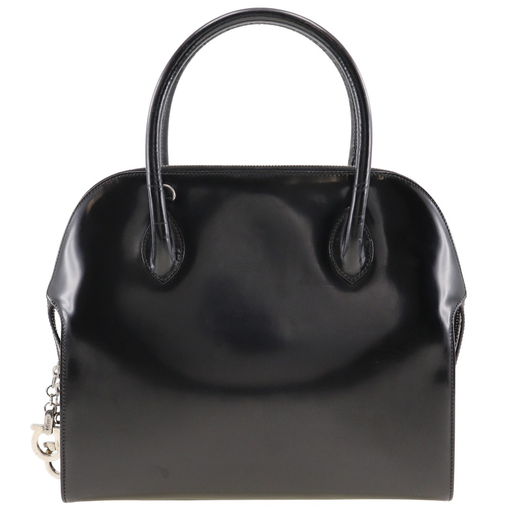 Salvatore Ferragamo サルヴァトーレフェラガモ ガンチーニ BW-216653 ハンドバッグ エナメル 黒 レディース 中古品
