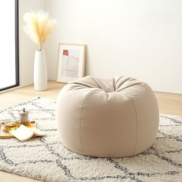 ビーズクッション 円形スムース 日本製 ソファ 日本製 円形 丸 軽量 クッション 1人掛け 特大10002