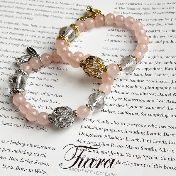 水晶 ローズクォーツ パワーストーンブレスレット 天然石ブレスレット 10月誕生石 ギフト 贈り物