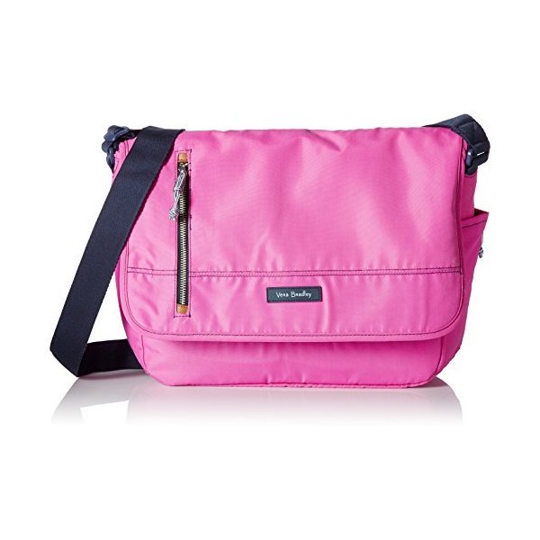 Vera Bradley Women s Lighten Up Laptop Messenger Bag， Bright Orchid 並行輸入品