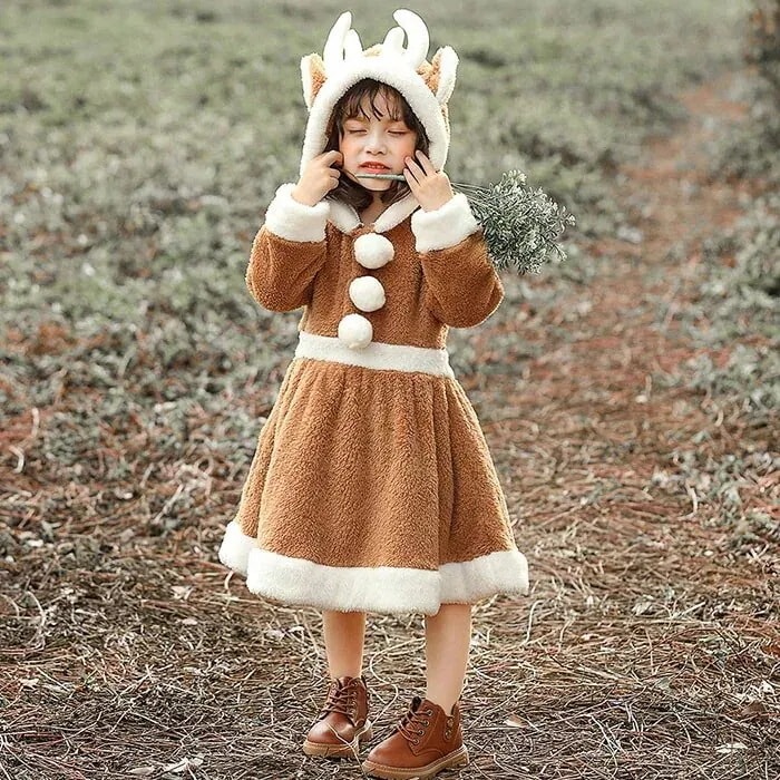 サンタコスプレサンタコスムクリスマスキッズ子服サンタコスプレ衣キッズ長袖ワンピースモコモコあったか可愛い女の子サンタコスサンタ衣サンタコスムキッズ着ぐるみサンタクロースクリスマス衣3868