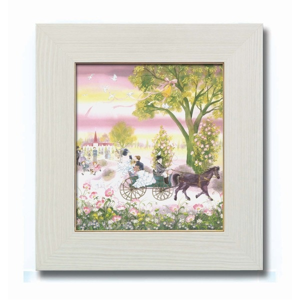 幅広額装 木製DX額 壁掛け用額 ホワイト 藤田三歩「ローズガーデンの祝祭」 5,282円