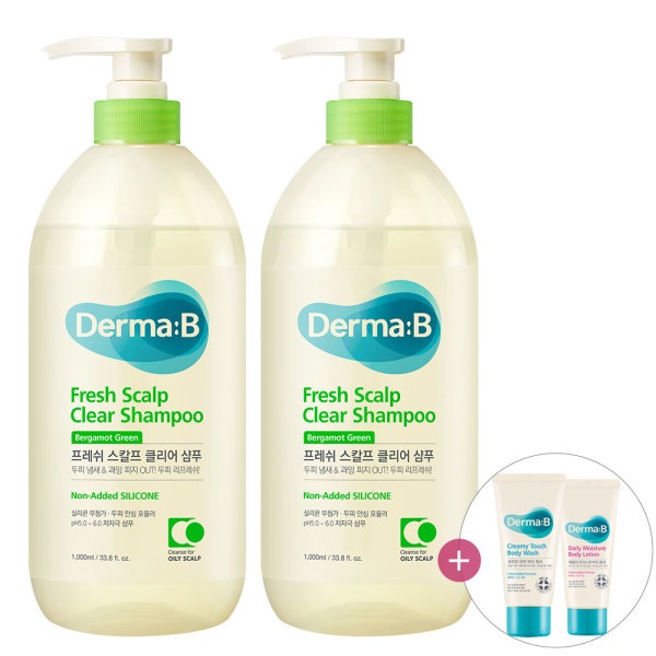 フレッシュスカルプ クリアシャンプー (ベルガモットグリーン) 1000ml 1+1+チューブ見本 2個(ランダム)