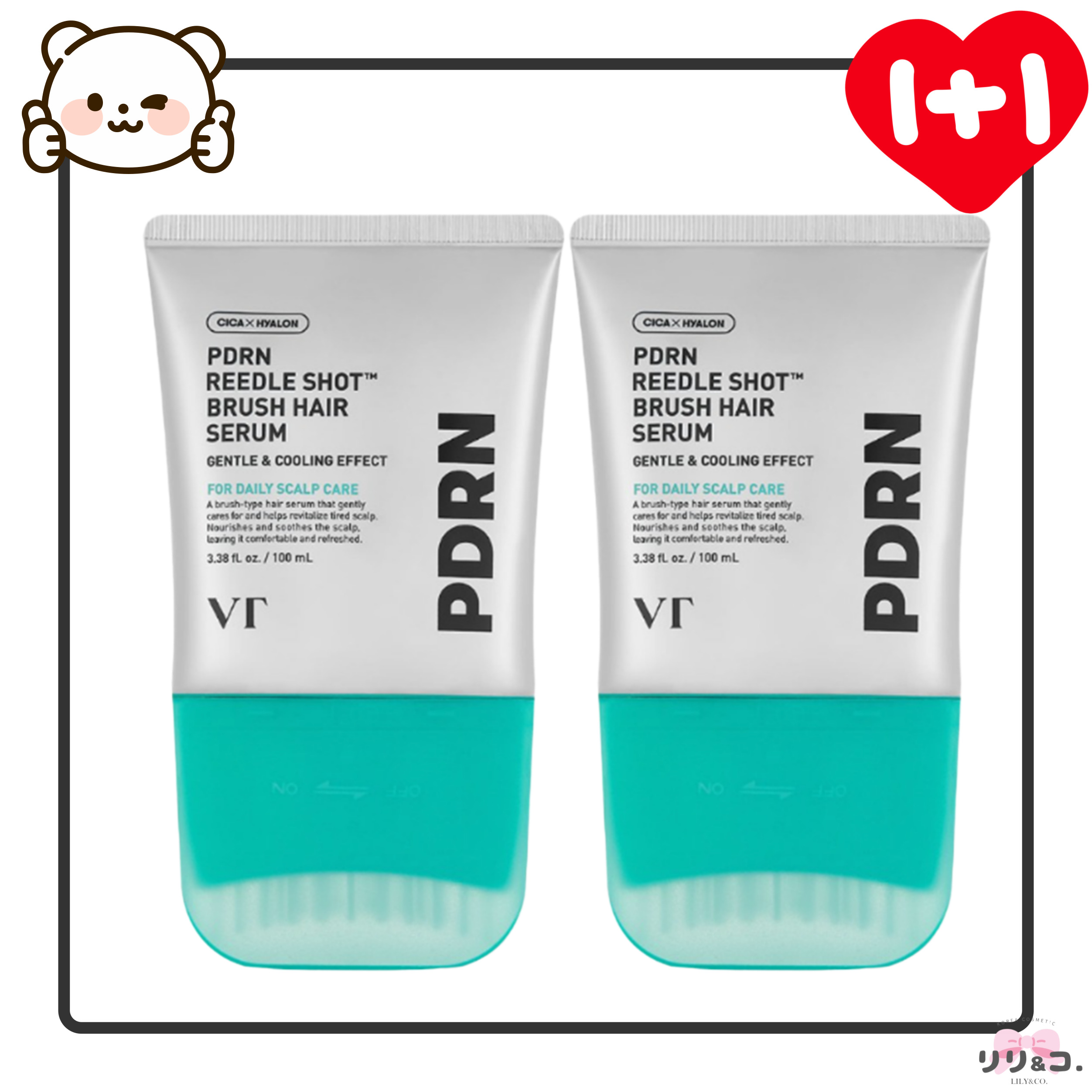 [1+1セット] PDRN リードルショット ブラシヘアセラム 100ml × 2本）針美容液 育毛 育毛剤 女性 韓国スカルプケア ブラシアンプル 頭皮ケア ヘアケア リードルショット 抜け毛アン